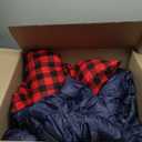 Swtmerry Double Sleeping Bag for Adults with 2 Pillows, Big & Tall Queen Size XL Sleeping Bag for 2 Person, Waterproof & Lightweight Warm for 3 Seasons, Cold Weather,Camping, Hiking & Backpacking (Blue/Red)