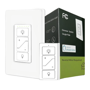 Nexete Smart Wall Dimmer Switch, Single Pole Dimmer with a Wireless Remote,No Wiring DIY Wireless 3-Way Dimmer, Dimming Remote & Voice Control, Bluetooth Work with Amazon Alexa Only