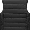 Msmsse Men's Outerwear Vests Winter Quilted Padded Vest Gilet Stand Collar Warm Puffer Vest (Black, L)