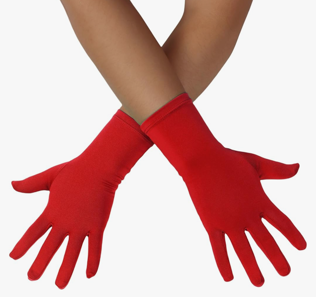 LTHX Men's and Women's Gloves Costume Accessories Wrist Length Spandex Stretch Halloween Cosplay Party Wedding Prom Gloves