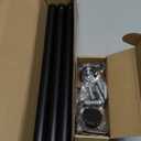 Heavy Duty Curtain Rods for Windows 30 to 41 Inch, Adjustable Length 1 Inch Diameter Window Curtain Rod with Aluminium Finials, Black