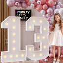 imprsv 4FT Marquee Numbers 13,DIY Light Up Numbers for 13th Birthday Decorations, Party Decorations,Anniversary Party Decor,Mosaic Number for Balloons Number 13,Pre-Cut Foam Board Kit