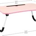 Mind Reader Lap Desk Laptop Stand, Bed Tray, Folding Legs, Couch Table, Portable, MDF, 23.25" L x 13.75" W x 10.5" H, Pink