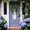 8 Pcs Christmas Wreath Sash for Front Door, Xmas White Cotton Linen Sash Accessories for Wreaths Thanksgiving Decorations