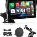 7" HD Double Din Car Stereo, Portable Apple CarPlay Wireless Touch Screen Android Auto Automatic Multimedia Player with Mirror Link/Siri/Bluetooth/Navigation Screen