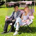 Night Market Double Camping Chair Camping Couch, Double Folding Chair with Removable Canopy, Portable Loveseat for Outdoor, Beach, and Sports