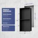 BWE Bathroom Wall Niche,12" X 24" X 4" Stainless Steel Shower Niche,Rimless Recessed Shower Shelf for Bathroom,Double Shelves Niche,No Tile Needed Matte Black