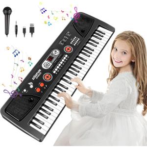 Upgrade Keyboard Piano for Kids Beginners 61 Key Electronic Piano Keyboard with LED Screen Microphone Musical Instrument Toys for 3 4 5 6 7 8 Year Old Boys Girls Gifts