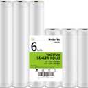 Vacuum Sealer Bags for Food,11"x20'(3 Rolls) and 8"x20'(3 Rolls) Commercial Grade Vacuum Seal Roll Bags,Food Saver Bags for Sous Vide Cooking,Meal Prep and Food Storage,BPA Free