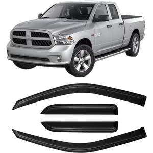 Window Rain Guards Visors for 2009-2018 Dodge Ram 1500 Quad Cab, Out-Channel Window Vent Wind Shades Deflectors for 09-18 Ram 1500 Extended Cab
