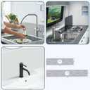 Faucet Mat for Kitchen Sink, 23.6"x 3.9" Fast Drying Diatomite Stone Sink Tray, Kitchen Sink Splash Guard, Water Absorbing Stone Tray for Sink, White