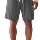 Mens Modal Athletic Gym Shorts 7 inch Air Layer Zipper Pocket Elastic Waist Casual Pajama Jogger Workout Short Pants (Large, Dark Gray)