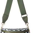 Spacious Crossbody Bag Nylon Bum Bag for Women Fanny Packs Handbags with Adjustable Straps (Bean Green Checkered)