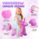 Unicorn Bouncy Horse Toys for 1 2 3 4 5 Year Old Girl Gift, Plush Unicorn Ride On Bouncy Animal for Toddlers 1-3, Indoor Outdoor Inflatable Hopping Toys for Girl Birthday Gift (Pump Included)
