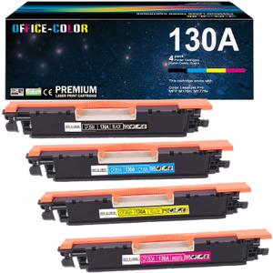 Replacement for HP 130A Toner Cartridges Set Works with HP Color LaserJet pro MFP M177fw,M176n Printer Ink (Black,Cyan, Magenta, Yellow 4 Pack)