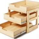 Pull Out Cabinet Organizer, 14''W21''D Sliding Drawers for Cabinets, 3 Tier Soft Close Slide Out Wooden Pull out Drawers, Base Cabinet Organization for Kitchen, Pantry, Bathroom.