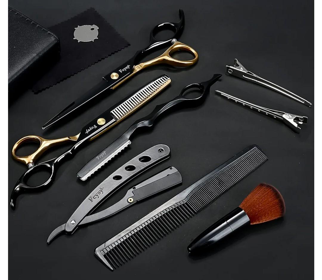 Professional Hair Shears Thinning Scissors Set, Fcysy Barber Shears Hair Cutting Scissors Kit, Hairdresser Trimming Salon Supplies