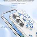 S24 Case Flower Clear,Stylish & Durability Floral Pattern Cover,TPU Bumper Shockproof+PC Back Protective,Cute,Slim & Lightweight for Samsung Galaxy S24 Case (Blue)
