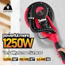 Electric Drywall Sander,1250W Popcorn Removal Tool,Drywall Sander with Vacuum Dust Collector,7 Variable Speed LED Light 900-1800RPM Ceiling Sander,Foldable & Extendable Handle Ceiling