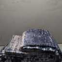 Art&Tuft Washable 9x12 Area Rug, Anti-Slip Backing Abstract Area Rugs 9x12 Living Room, Stain Resistant Rugs for Living Room, Foldable Machine Washable Area Rug (TPR19-Navy, 9'x12')