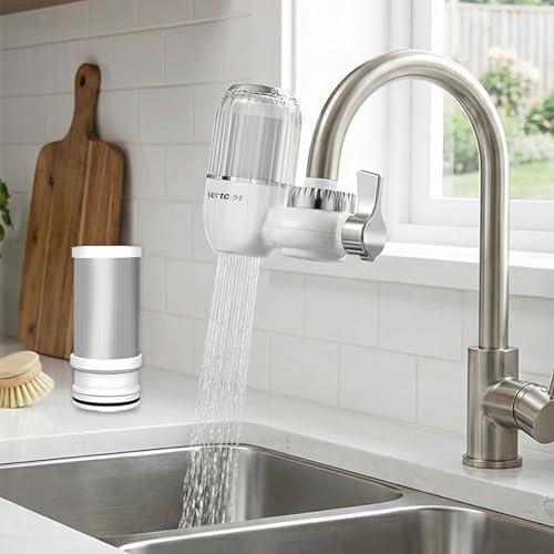 Vortopt Water Filter for Sink Faucet,400 Gallon Activated Carbon Capacity Faucet Water Filter,NSF Certified Reduces Chlorine & Bad Taste with 1 Replacement,3-6 Month Lifespan,T4 CTO