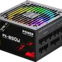 850 Watt Power Supply 80 Plus Gold - Silent 12cm RGB Fan, Full Modular, Active PFC, 105C Capacitor - High-Performance 850W PSU for Gaming & ATX Case Computers, (Black)