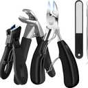 Toenail Clippers for Seniors Thick Nails, Ultra Sharp Sturdy Fingernail Toenail Clipper Heavy Duty Ingrown Toenail Clippers, Thick Toenails with Wide Jaw Sharp Nail Cutter (SET-1)