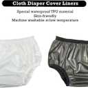 Leakproof Cloth Diaper Covers for Adult, Incontinence Protective Briefs Underwear, Reusable Plastic Pants Special Needs 2Pcs (WhiteBlack, 3XL)