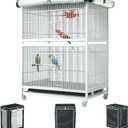Large Bird Cage Cover - 600D Cage Covers for Night, Good Night Bird Cage Cover for Large Birdcage,Indoors or Outdoors (M) (32.0"L x 21.0"W x 52.0"H)