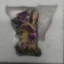 Aint It Nice Fairy Figurine Purple with Clear Wings and Patterned Socks Enjoying Nature Surrounded by Flowers Collectible Fairy Statue Fantasy Dcor Sculpture, 4.5(L) X 2(W) X 4.5(H) Inches