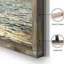 Ocean Framed Wooden Wall Art: Coastal Painting Art 40"x20" Sail Boats Artwork Decor Sunset Seascape Picture Prints for Office