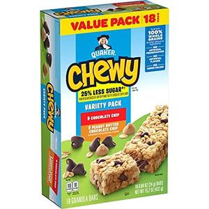 Pack of 3, Quaker Chewy Granola Bars, 25% Less Sugar, 2 Flavor Variety Pack, (18 Pack), Best before Aug 07 25