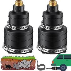 Qualirey 2 Pack Pest Control Exhaust Pipe Attachment Transport Exhaust from Car to Underground for Killing Outdoor Rodents Such as Moles, Gophers (FIT for Pipe in 2"-2.4"/3"-3.5" Diameter) (Black)