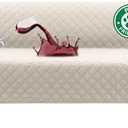 Turquoize 100% Waterproof Futon Cover Futon Slipcover Washable Armless Sofa Bed Slipcover Protector Seat Width Up to 70" with Adjustable Elastic Strap Anti-Slip for Dogs, Ivory