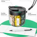 PULIV Portable Pill Dispenser Bottle, Vitamin Organizer with 7 Compartments, Holds Plenty of Supplements, Anti-Mix & Wide Openings Design, Easy to Retrieve Meds, Travel Essentials, Includes 20 Labels (Black)