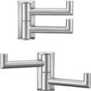 Angle Simple Swivel Towel Double Hook 2 Pack, Brushed Nickel 304 Stainless Steel Bathroom Robe Hook