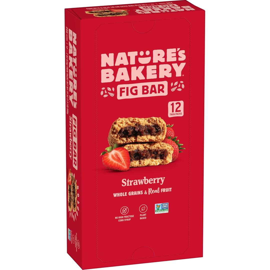 Nature's Bakery Whole Wheat Fig Bars, Real Fruit, Strawberry, 12 Twin packs (EXP 10/24/26)