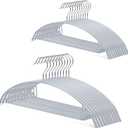 Nature Smile Non Slip PVC Coating Sweater Hangers,Dress Suit Coat Hangers,Shoulder Bump Free Golf T Shirts Clothes Hangers (Silvery Grey Color 20 Pack)