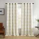 Elrene Home Fashions Kaiden Geometric Room-Darkening Window Curtain, Single Panel, 52" W x 95" L (1 Panel), Golden Yellow (52"W x 95"L (Pack of 1), Light Gold)