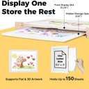 Kids Art Frame Changeable 8.5x11, Magnetic Lift-Top Design, Artwork Display & Storage Holds 150 Drawings, Wall or Tabletop Display for Kids Drawings and School Projects