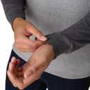 Hanes Mens T-Shirts, Men's Beefyt Henley Shirts, Men's Cotton Long Sleeve Shirts (Gray, S)