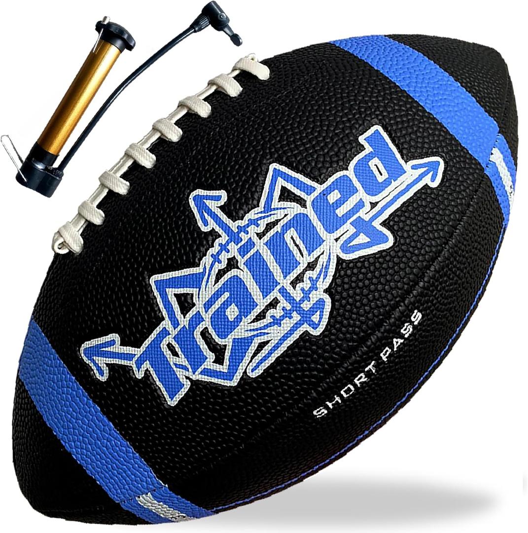 Trained Youth Football with Playbook Football Diagrams - Perfect for Kids Aged 6-12 Peewee and K2 Football. Great for Beach Football, Backyard Play & Outdoor Football Activity.