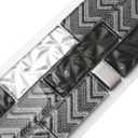 2 x Blujellyfish Glass Tile Backsplash Wall Black Silver Subway Mosaic Tile-Sample Watch (Small Sample (1 Sheet), Chocolate Brown)