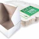 SCT 0977 White Non-Window Lock Corner Bakery Box, Recycable, Professional Clean Cake Boxes, Cookie and Pastry Boxes, Bulk Pack, 10" L x 10" W x 5-1/2" H (Case of 100)