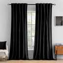 MIULEE Black Velvet Curtains 108 inches Long 2 Panels - Luxury Blackout Curtains for Bedroom Living Room Thermal Insulated Halloween Decorations Decor Super Soft Window Drapes Rod Pocket & Back Tab