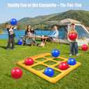Outdoor Games for Adults and Family, Giant Tic Tac Toe Game with 10 Balls, Outside Toys for Kids Ages 8-12, 2-10 Players, Yard Pool Beach Lawn Camping (Yellow)