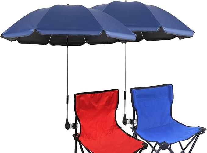 Chair Umbrella with Clamp,46 inches UPF 50+ Clip on Parasol for Patio,Beach Chairs,Strollers,Wheelchairs,Golf Carts