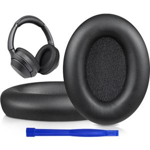 SOULWIT Professional Earpads Cushions Replacement for Sony WH-1000XM3 (WH1000XM3) Over-Ear Headphones, Ear Pads with Softer Protein Leather, Noise Isolation Memory Foam, Added Thickness (Black)