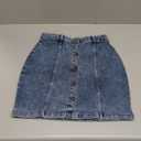 Allegra K Women's High Waisted A-Line Flared Casual Denim Skirt (Medium, Light Blue)