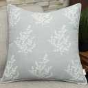 VAGMINE Embroidered Leaves Throw Pillow Cover - 18x18 Inches Square - 100% Cotton Robins Egg Decorative Cushion Cover - Coastal Inspired Leaf Stitch - Stylish Home Accent for Sofa, Couch, Bedroom, Pattern May Vary